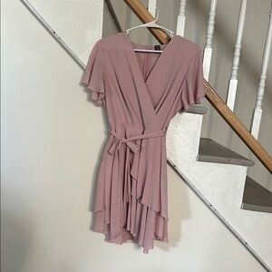 Elegant pink-Muave Wrap Dress